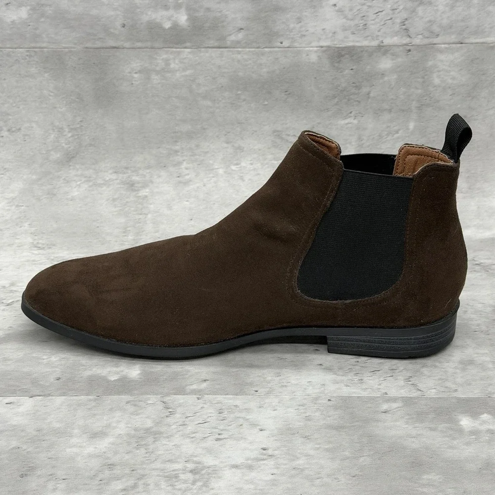 H&M Dark Brown Real Suede Ankle Chelsea Boots Men's size 11.5